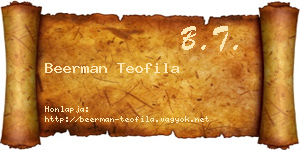 Beerman Teofila névjegykártya